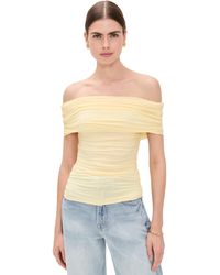 Ronny Kobo - Off The Shoulder Short Sleeve Blanchet Top - Lyst