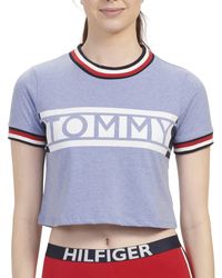 Tommy Hilfiger - Short Sleeve Crop T-shirt Pajama Top Pj - Lyst