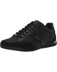 BOSS - Saturn Low Profile Mixed Material Trainers With Suede And Faux Leather Nos - Lyst