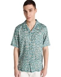 Naked & Famous - Aloha Shirt Fit Button Down In Fruit Print-cyan - Lyst