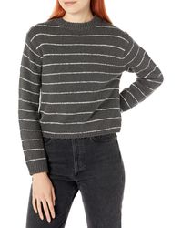 Vince - Pebbled Cotton Stripe Crew,dk Tide/optic White,extra Extra Small - Lyst