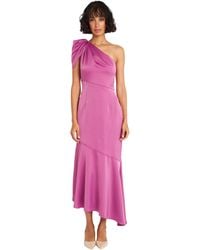 Maggy London - Draped One Shoulder Tea Length Formal Wedding Guest Dresses For - Lyst