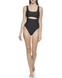 Calvin Klein - Standard Front Cut-Out Detail Removable Soft Cups One Piece Badeanzug - Lyst