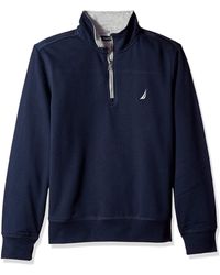 Nautica - Polar Fleece 1/4 Zip Back Neck Logo Sweatshirt - Lyst