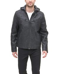 Levi's - Faux Leather Hooded Racer Jacket - Lyst