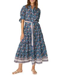 Shoshanna - Standard Santana Floral Buttondown Tiered Midi - Lyst