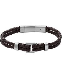 Fossil - Heritage D Link Leather Bracelet - Lyst