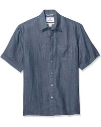 28 Palms Mens Relaxed-Fit 100% Linen Reverse Print Shirt Brand