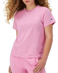 Champion - , Classic Tee, Extra Soft, Comfortable, Best T-shirt For , Spirited Pink C Logo, Medium - Lyst