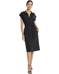 Maggy London - Midi Length Cap Sleeve Shirt Pockets-self Tie Belt-business Casual Work Dress - Lyst