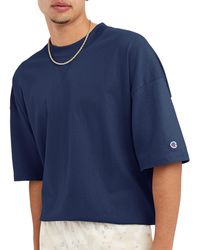 Champion - , Relaxed Fit , Midweight T-shirt, 100% Cotton, Athletic Navy With Taglet - Lyst