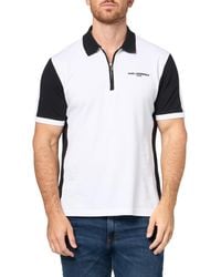 Karl Lagerfeld - Paris Color Blocking 1/4 Zip Collared Polo - Lyst