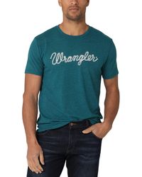 Wrangler - Western Crew Neck Short Sleeve Tee Shirt - Lyst
