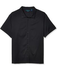 Perry Ellis - Total Stretch Slim Fit Solid Short Sleeve Button-down Shirt - Lyst