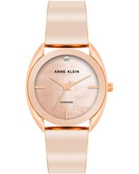 Anne Klein - Genuine Diamond Dial Bangle Watch - Lyst