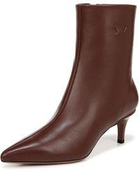 Franco Sarto - S Anna Pointed Toe Kitten Heel Boot Warm Brown Leather 10 M - Lyst