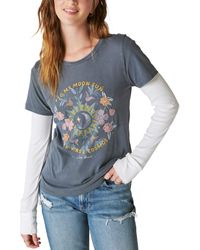 Lucky Brand - Stars And Cosmos Classic Crew Tee Black Iris - Lyst