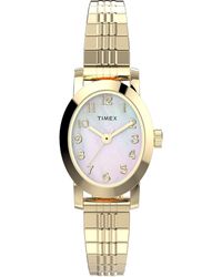 Timex - Gold-tone Expansion Band Mother Of Pearl Dial Gold-tone - Lyst