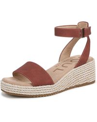 Naturalizer - Soul S Gloria Espadrille Wedge Sandal Clay Brown Linen 9 W - Lyst