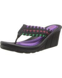Skechers - Cali Promenade Interlace Wedge Sandal,black/multi,10 M Us - Lyst