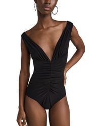 Norma Kamali - Tara Shirred Front Mio One Piece - Lyst