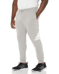 adidas - Essentials Fleece Tapered Cuffed Big Logo Pants - Lyst