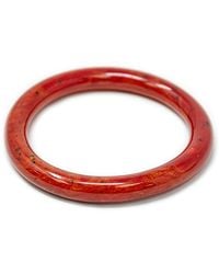 Ben-Amun - Red Silk Colorful Wooden Bangle Cuff Bracelet Retro Vintage Made In New York - Lyst