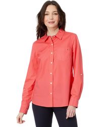 Tommy Hilfiger - Button Down Long Sleeve Collared Shirt With Chest Pocket - Lyst