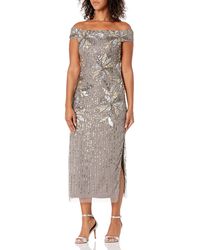 Adrianna Papell - Beaded Off Shoulder Gown - Lyst