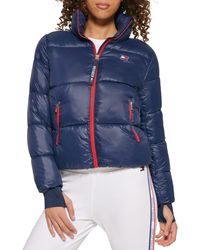 Tommy Hilfiger - Cropped Fit Thumbholes Cold Weather Full Zip Jacket - Lyst