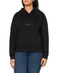 Tommy Hilfiger - Performance Fleece Hoodie With Satin Applique,black,medium - Lyst