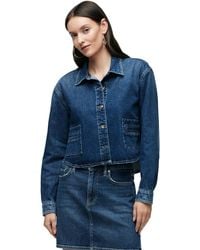 Hudson Jeans - Boxy Long Sleeve Button Down Shirt With Pockets - Lyst