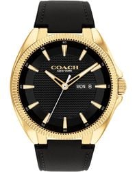 COACH - 3h Quartz Watch With Day Date Window - Genuine Leather Strap - Water Resistant 3 Atm/30 Meters - Premium Fashion Timepiece For - Lyst