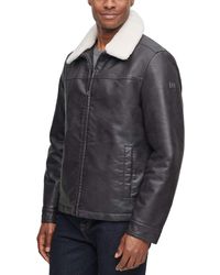 Dockers - James Dean Faux Leather Jacket With Removable Sherpa Collar - Lyst