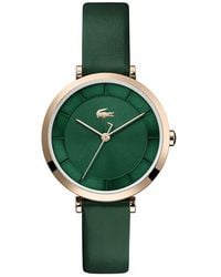 Lacoste - Geneva Quartz Stainless Steel And Leather Strap Casual Watch - Lyst
