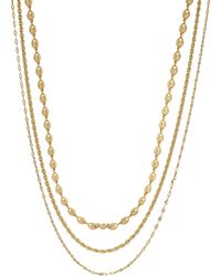 Emporio Armani - Gold-tone Brass Multi-strand Layered Necklace - Lyst