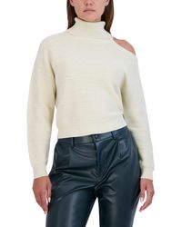 BCBGeneration - Relaxed Long Sleeve Sweater Shoulder Cut Out Mock Neck Top - Lyst