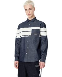 Emporio Armani - Bold Stripe Chambray Shirt - Lyst