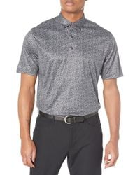 Greg Norman - Collection Ml75 Microlux Origami Print Polo Black - Lyst