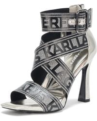 Karl Lagerfeld - Paris Careliz Evening Strappy Dress Heel With Belt Detail Wedge Sandal - Lyst