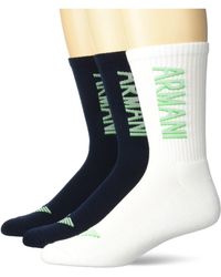 Emporio Armani - , 3-pack Short Socks, Marine/marine/bianco, One Size - Lyst