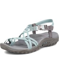 Dames Schoenen voor voor Platte schoenen voor Sandalen en teenslippers Bespaar 62% Skechers Cali Gear Sport Sandal in het Grijs 