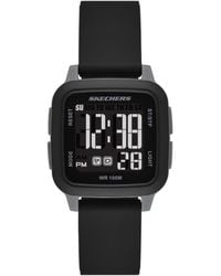Skechers - Holmby Digital Black Silicone Watch - Lyst