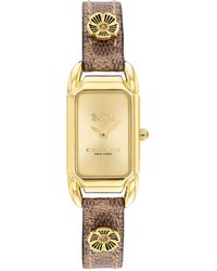 COACH - Cadie Watch | Leather Strap With Classic Signature Design | Elegant Timepiece With Playful Charm For Trendy Fashionistas - Lyst