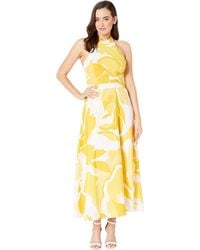 Tahari - Sunburst Charmeuse Floral Maxi Halter Dress - Lyst