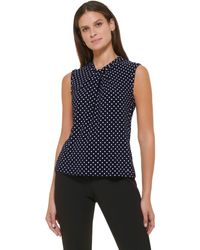Tommy Hilfiger - Sleeveless Blouse – Business Casual Tops With Knotted Neckline - Lyst