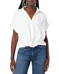 Hudson Jeans - Knot Front Button Down Short Sleeve Shirt - Lyst