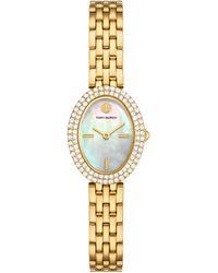 Tory Burch - Oval Gold Stainless Steel Bracelet Watch - Lyst