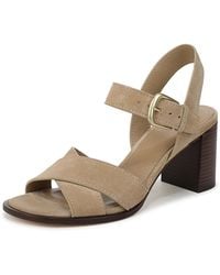 Vince - S Salma Heeled Sandal Dune Beige Suede 6 M - Lyst