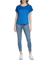 Calvin Klein - Gathered Front Knit Blouse - Lyst